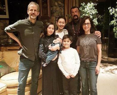 Steven Seagal with his family